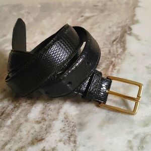 Austin Grey Lizard Belt in Black Size 36